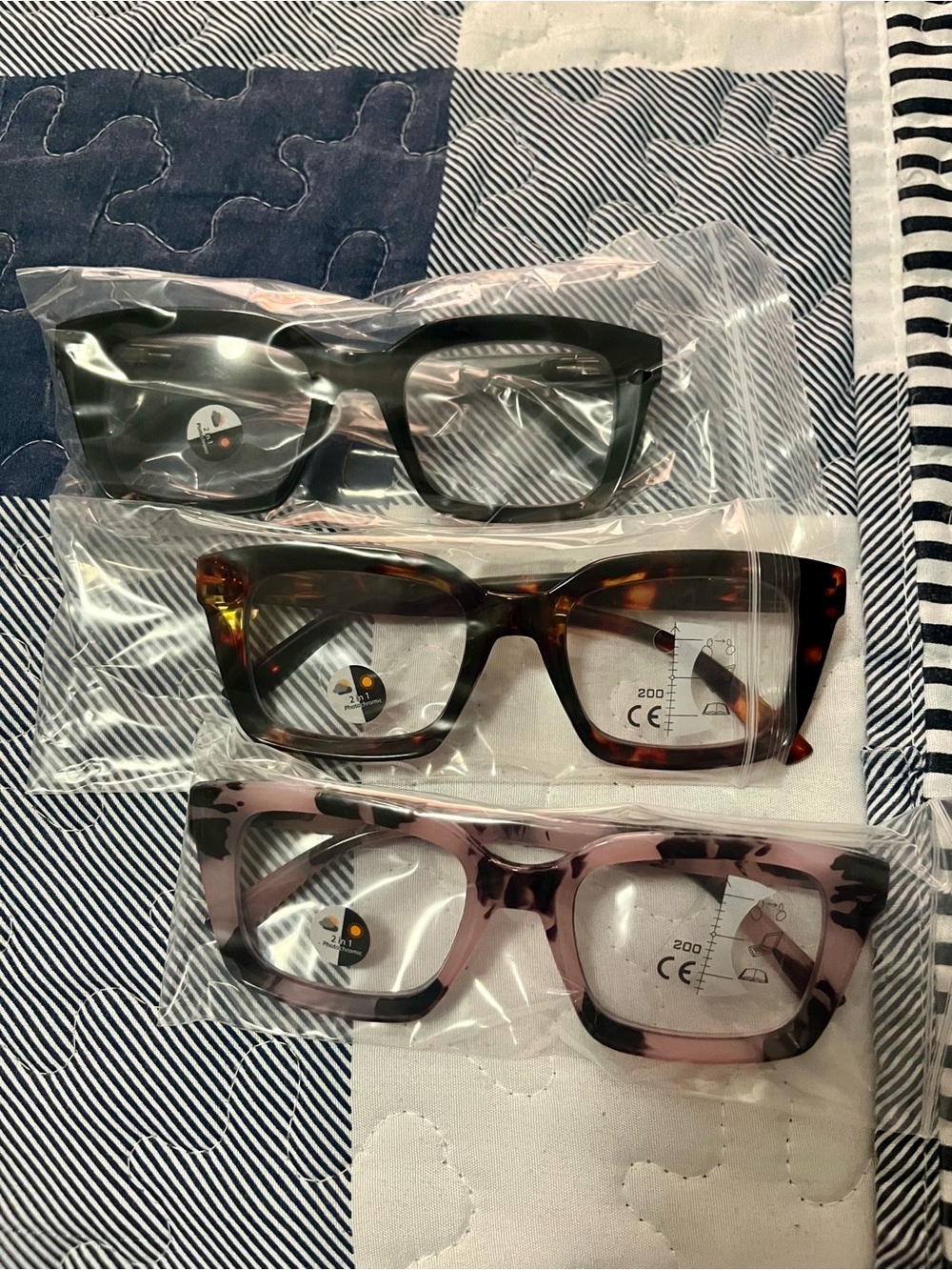 NWT Three-Pairs-Reading Glasses Set - Black, Tortoiseshell, Pink - Picture 3 of 7